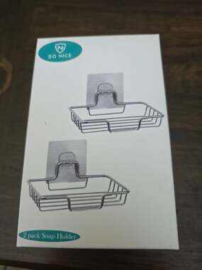 So Nice Stainless Steel Adhesive Wall-Mount Soap Holder - 2 Pack
